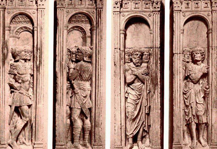 unknow artist Four reliefs with the trials of Saint Paul